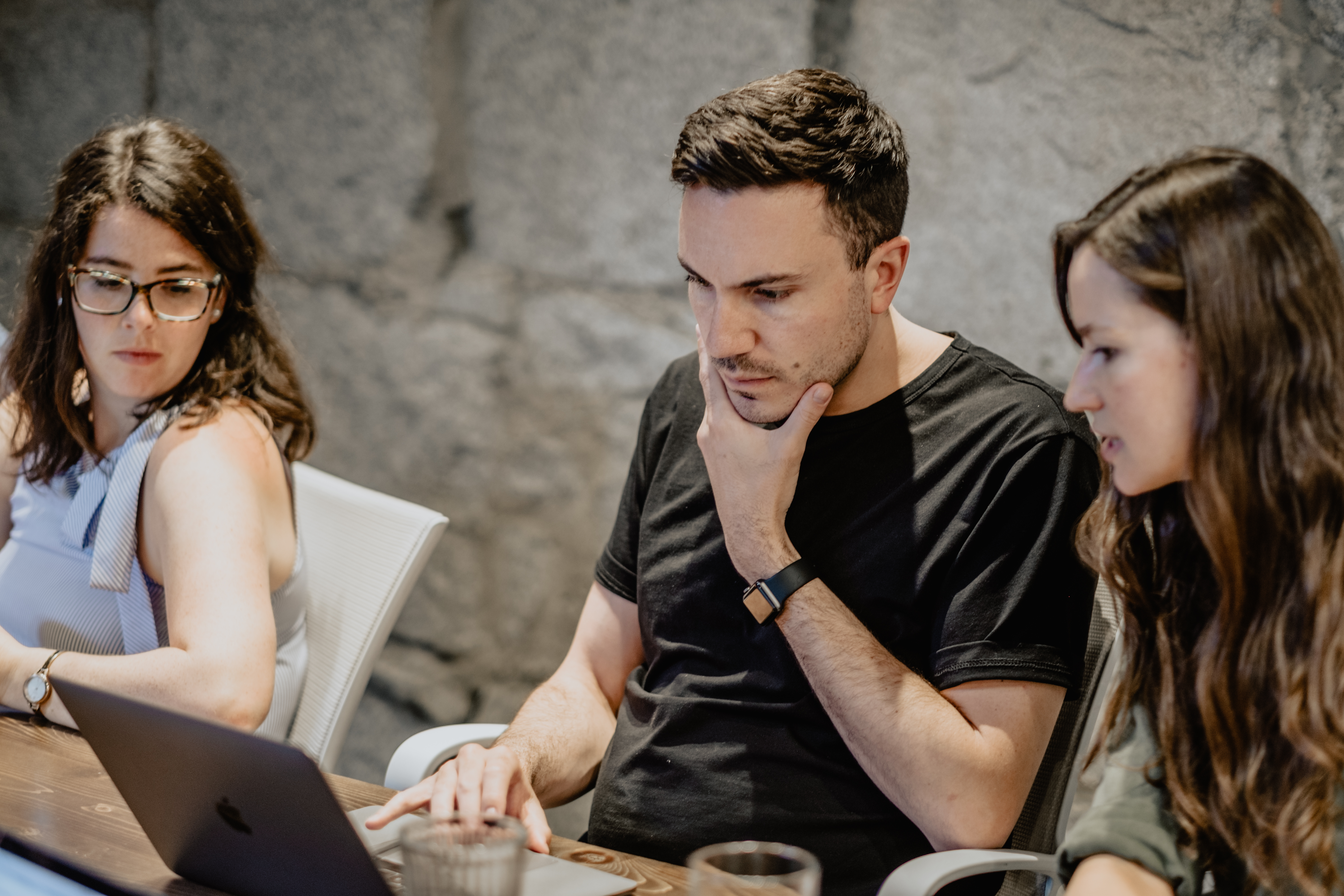 man looking pensive in a meeting